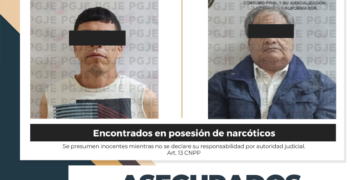 Detiene PGJE a 2 Personas y Asegura Dosis de Droga en La Paz