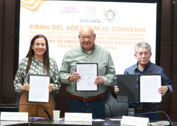 Firman Gobierno de BCS, Federal y Ayuntamiento de La Paz Convenio de Colaboración en Materia Ambiental