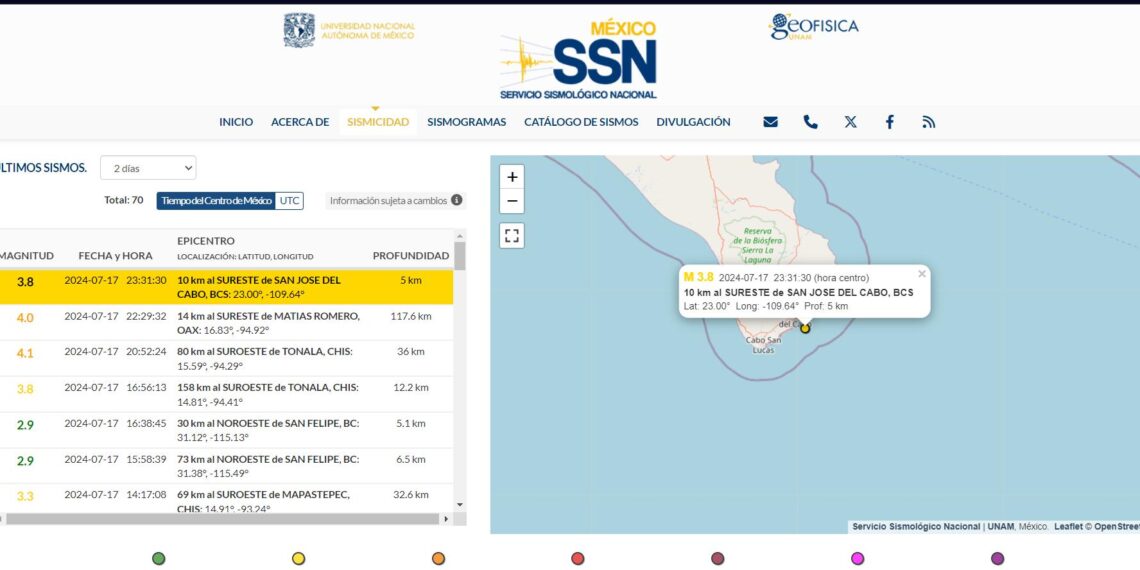 Sismo de 3.8 Grados, se sintió en zona  centro de San José del Cabo, dice Protección Civil