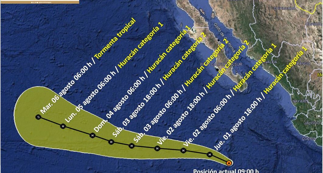 Informa Protección Civil: Tormenta Tropical “Carlotta” ha comenzado a intensificarse gradualmente