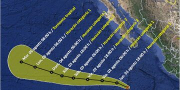 Informa Protección Civil: Tormenta Tropical “Carlotta”  ha comenzado a intensificarse gradualmente