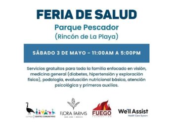 Este Sábado 3 de Mayo, Feria de Salud, en el Parque Pescador  de Rincón de la Playa