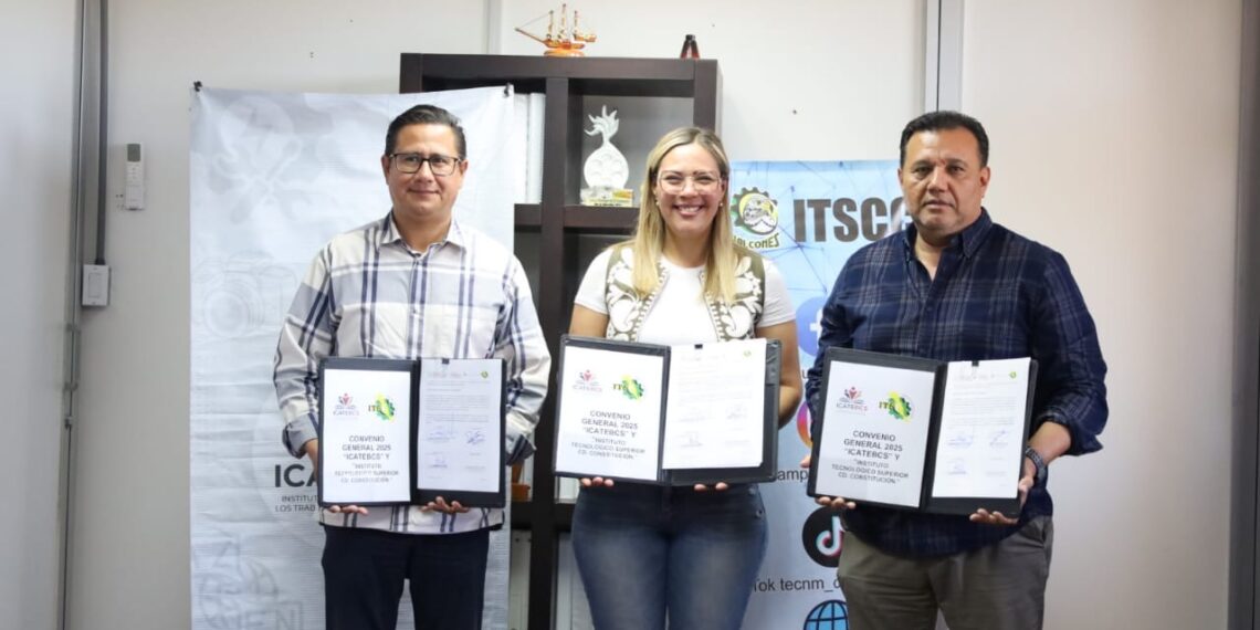 Para impulsar la educación, firma ICATEBCS y TECNM convenio de colaboración