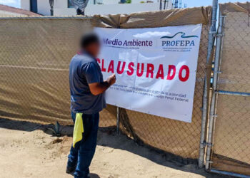 Clausura Profepa actividades ilegales de construcción en área de dunas costeras, en la Paz, BCS
