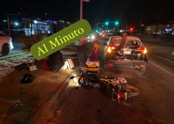 Motociclista Choca y Termina en el Hospital